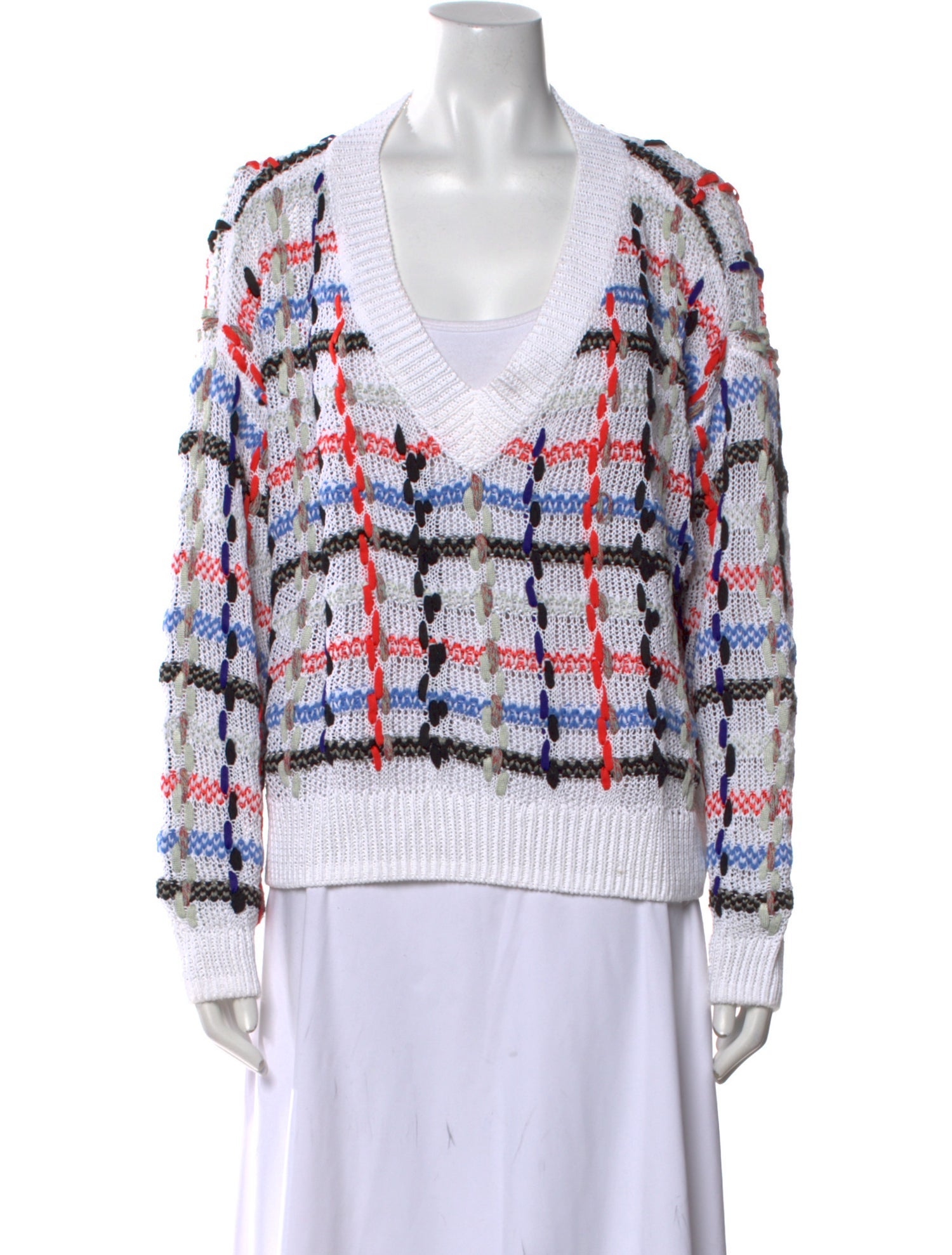 Rag & Bone Plaid Print V-Neck Sweater