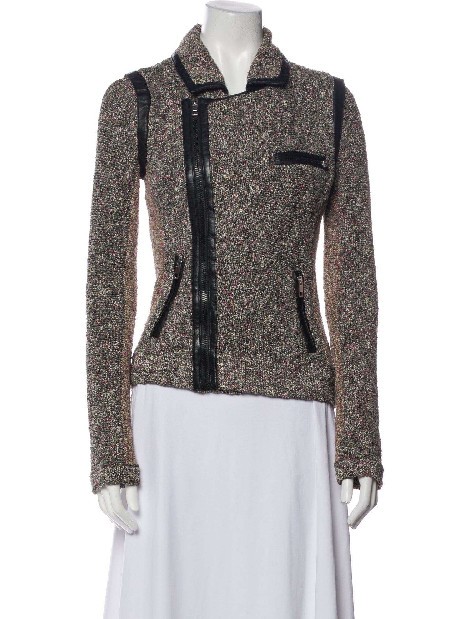 Rag & Bone Tweed Pattern Biker Jacket