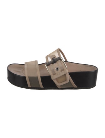 Rag & Bone Leather Mesh Accents Slides