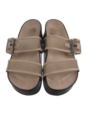 Rag & Bone Leather Mesh Accents Slides