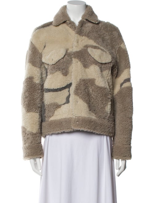 Rag & Bone Shearling Tweed Pattern Fur Jacket