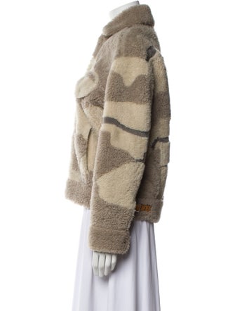 Rag & Bone Shearling Tweed Pattern Fur Jacket