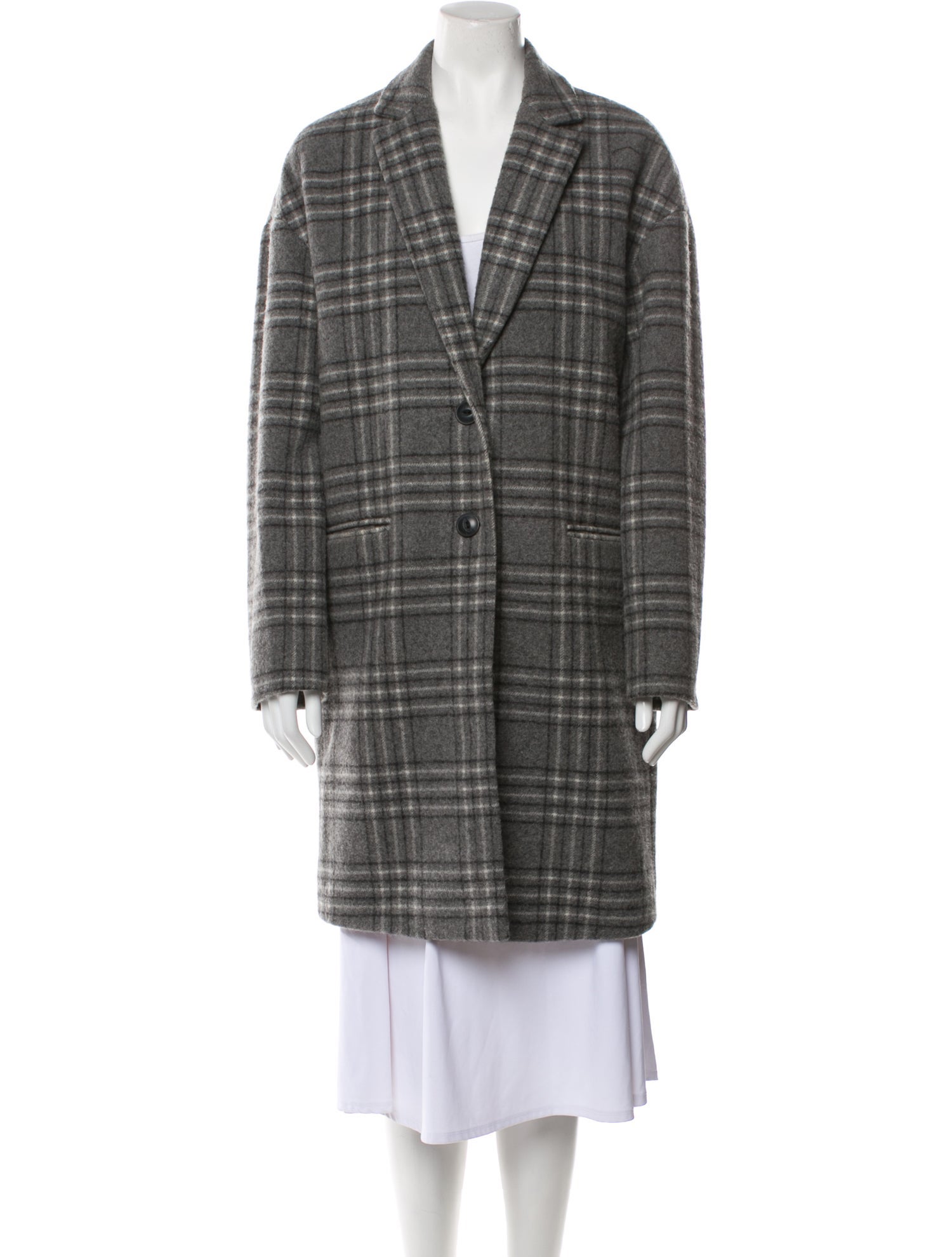 Rag & Bone Wool Plaid Print Coat