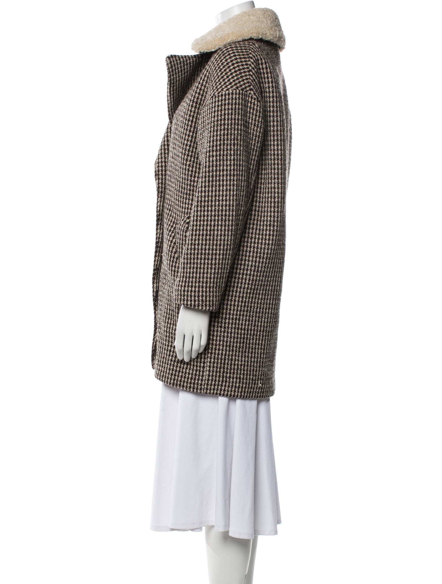 Rag & Bone Wool Plaid Print Peacoat