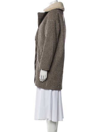 Rag & Bone Wool Plaid Print Peacoat