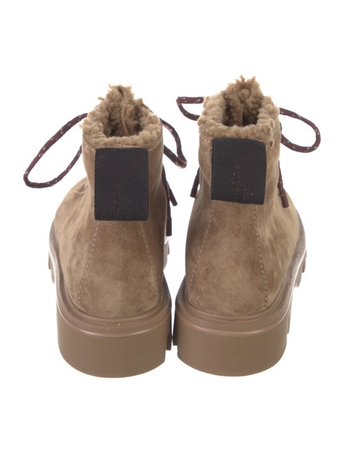 Rag & Bone Suede Fur Trim Combat Boots