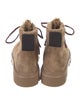 Rag & Bone Suede Fur Trim Combat Boots