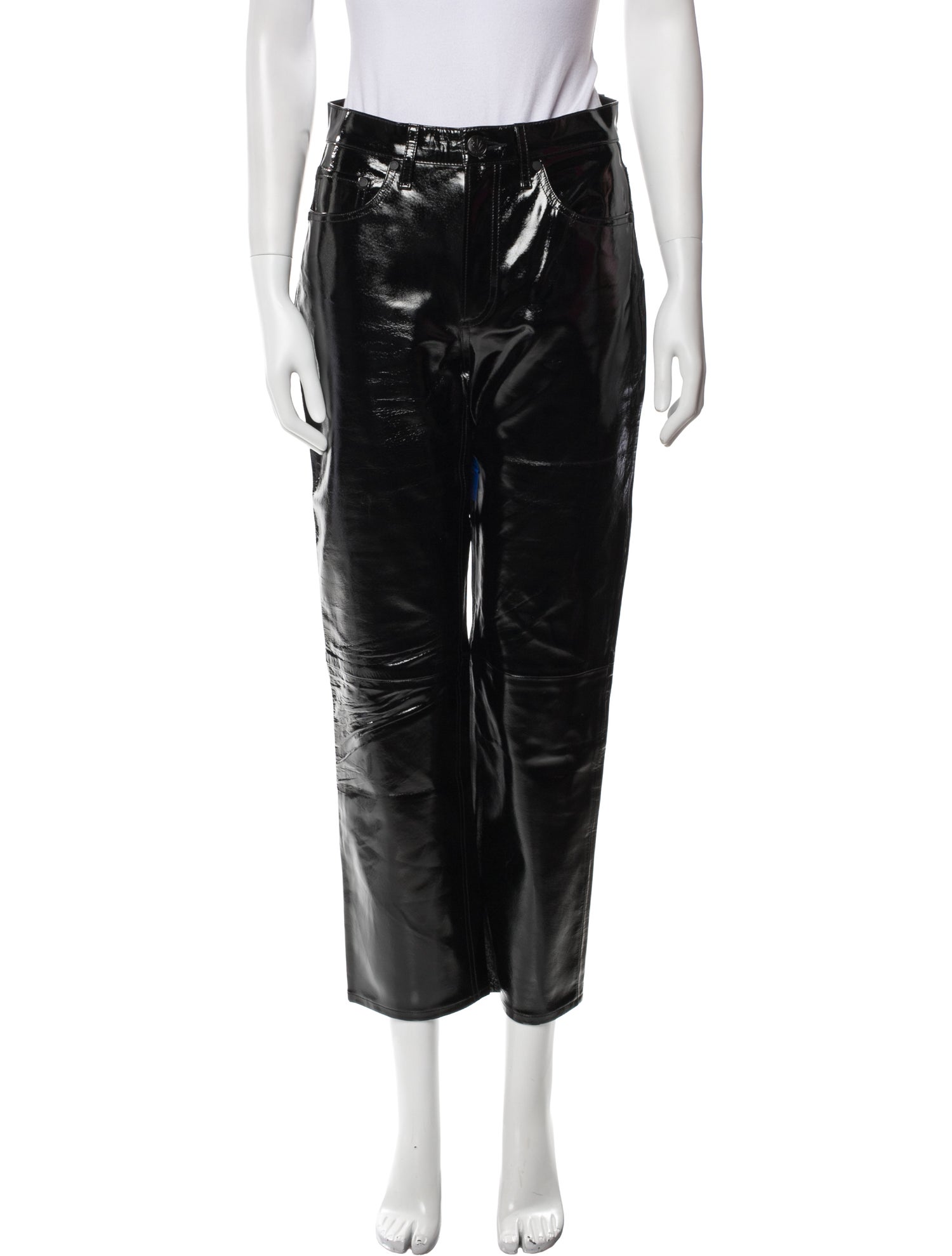 Rag & Bone Leather Straight Leg Pants