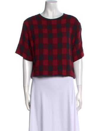 Rag & Bone Plaid Print Scoop Neck Sweater