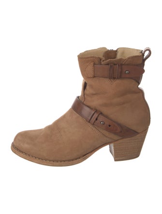 Rag & Bone Suede Colorblock Pattern Moto Boots