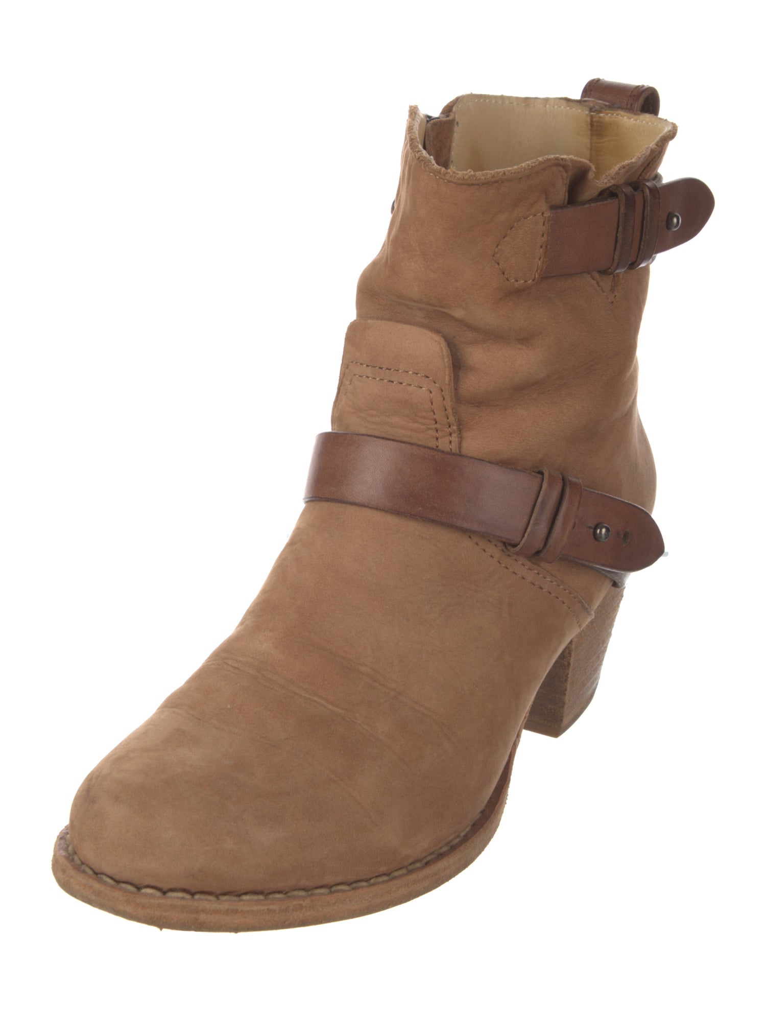 Rag & Bone Suede Colorblock Pattern Moto Boots