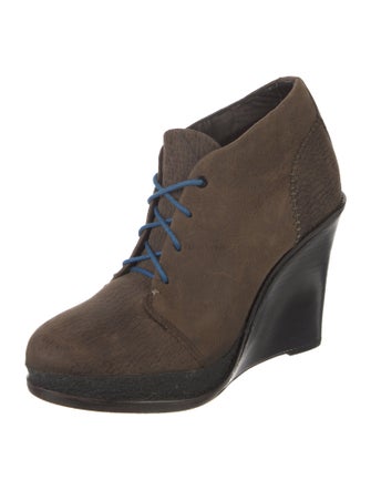 Rag & Bone Leather Colorblock Pattern Lace-Up Boots