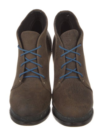 Rag & Bone Leather Colorblock Pattern Lace-Up Boots