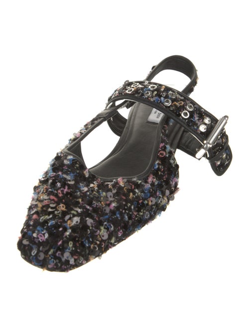 Rag & Bone Tweed Pattern Sequin Embellishments Slingback Flats