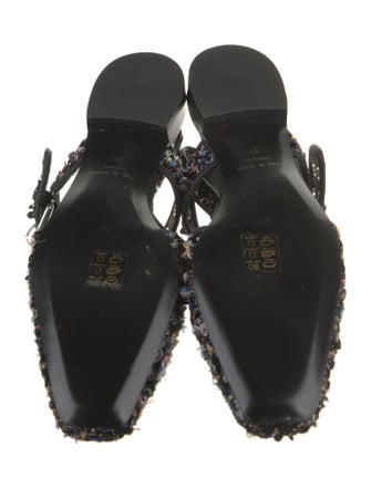 Rag & Bone Tweed Pattern Sequin Embellishments Slingback Flats