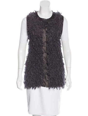 Rag & Bone Leather-Trimmed Textured Vest