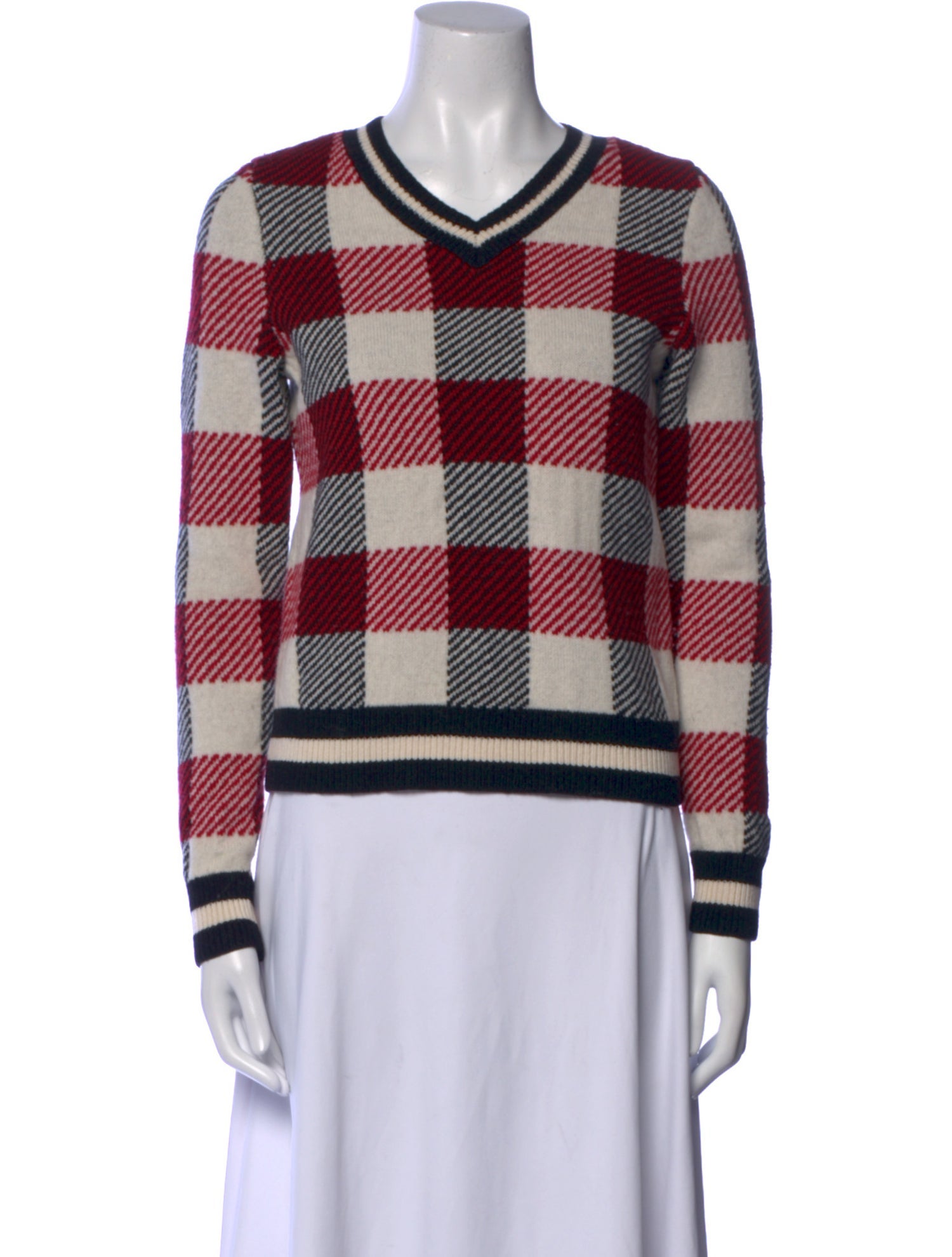 Rag & Bone Merino Wool Plaid Print Sweater