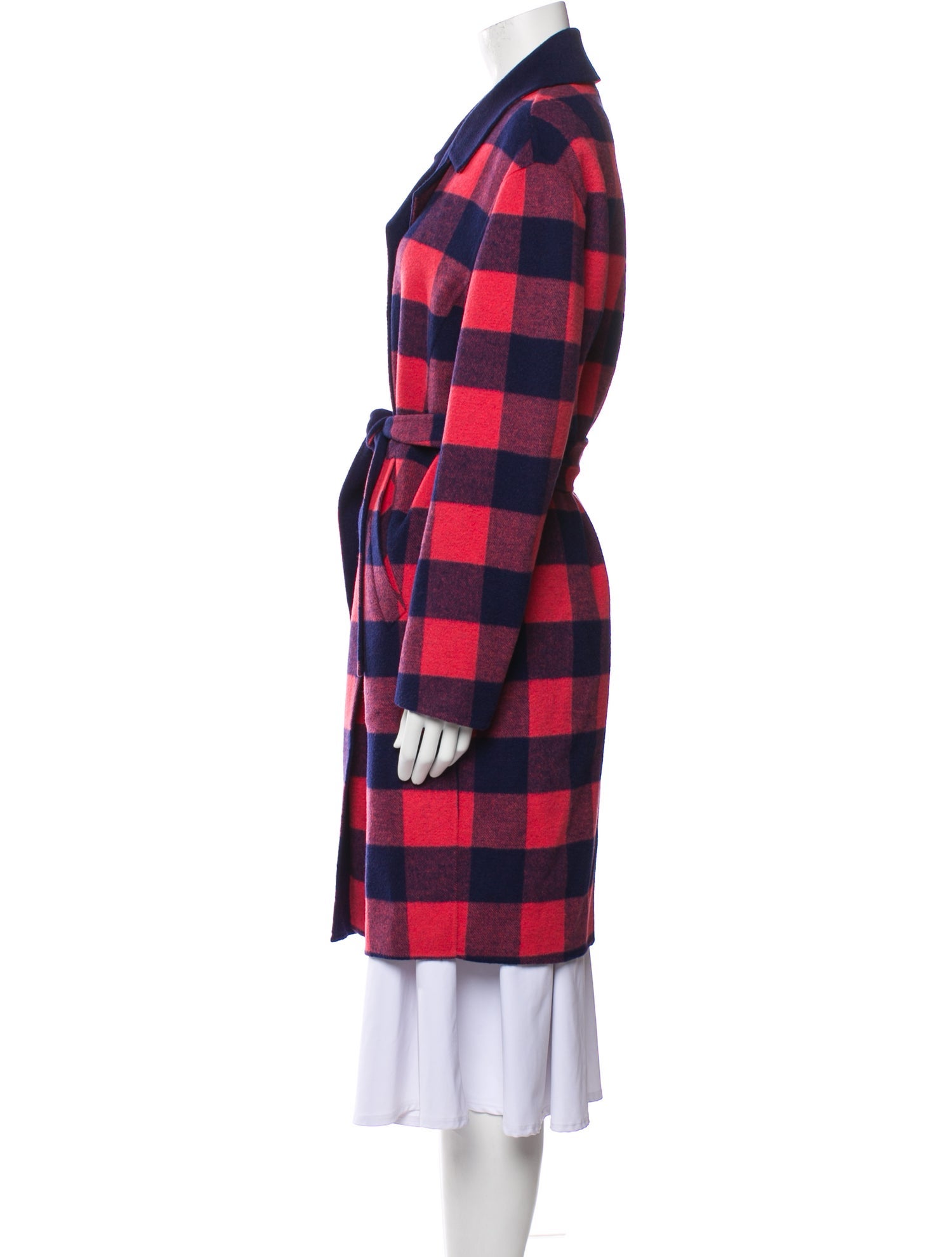 Rag & Bone Wool Plaid Print Trench Coat
