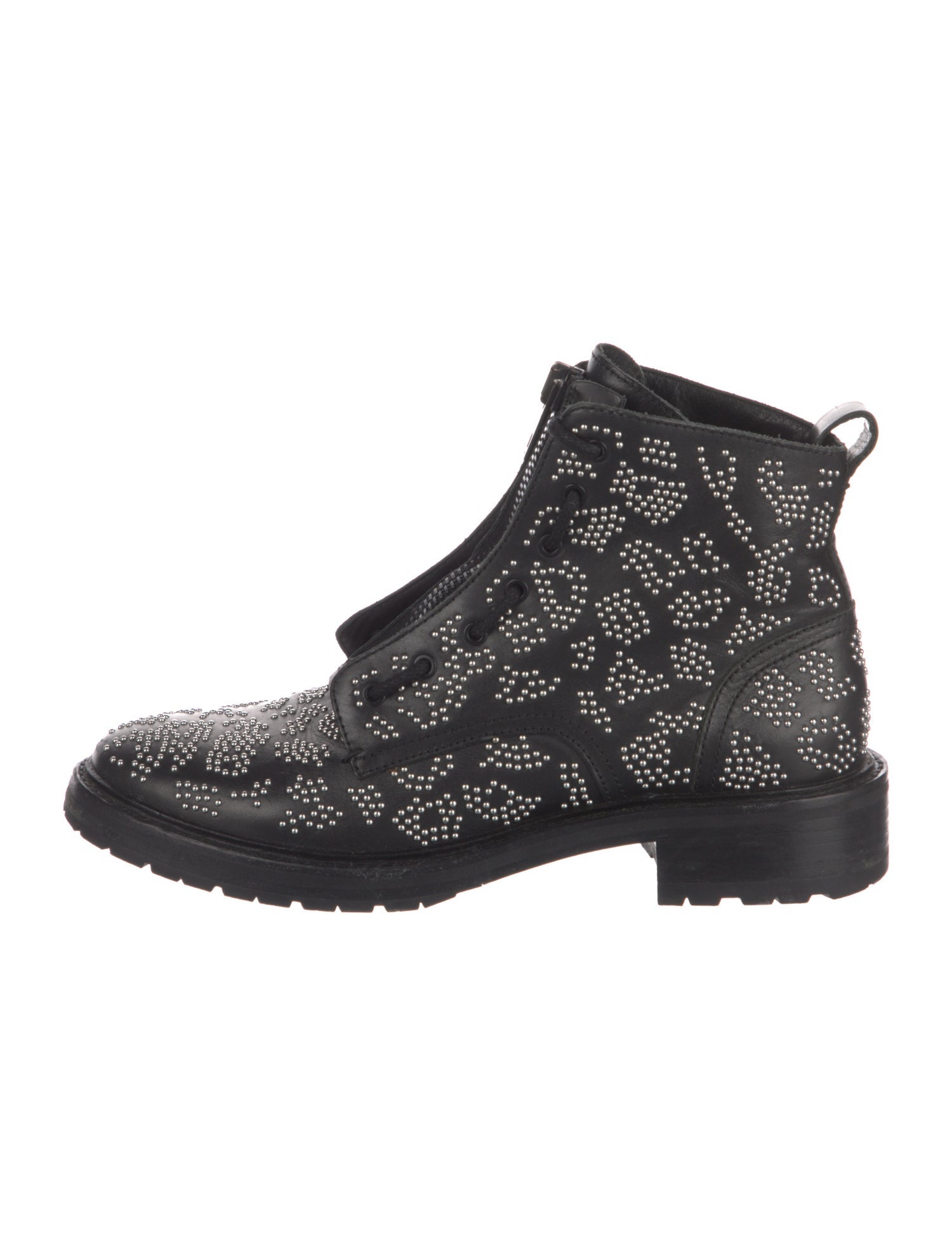 Rag & Bone Leather Polka Dot Print Combat Boots