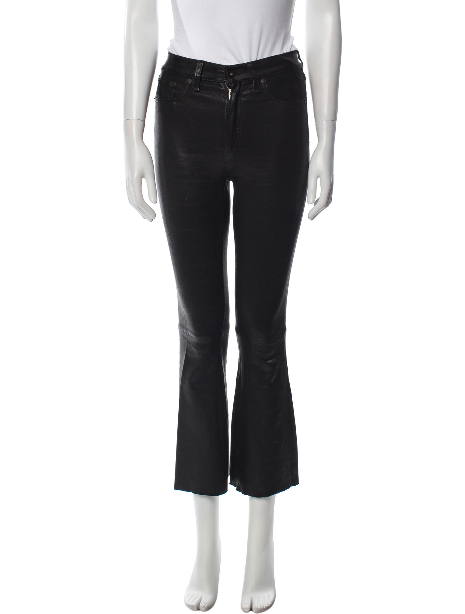 Rag & Bone Leather Straight Leg Pants