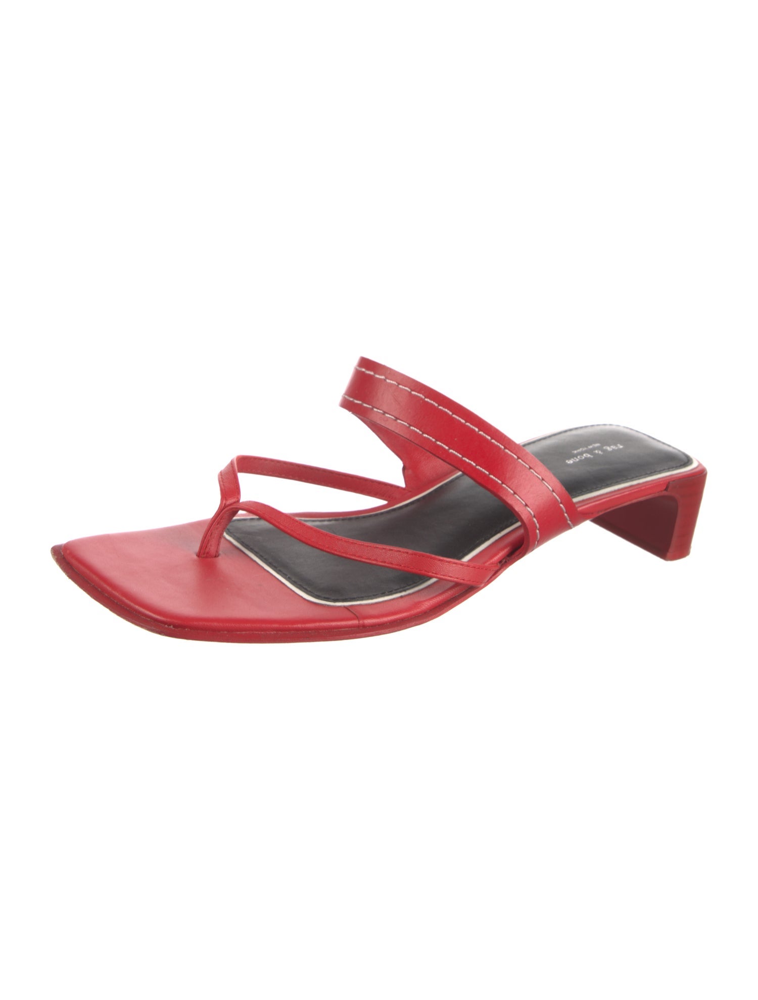 Rag & Bone Leather Whipstitch Trim Slides