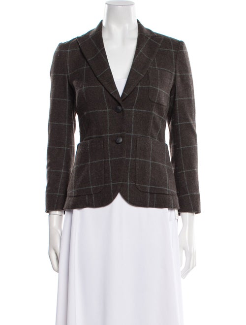 Rag & Bone Virgin Wool Plaid Print Blazer