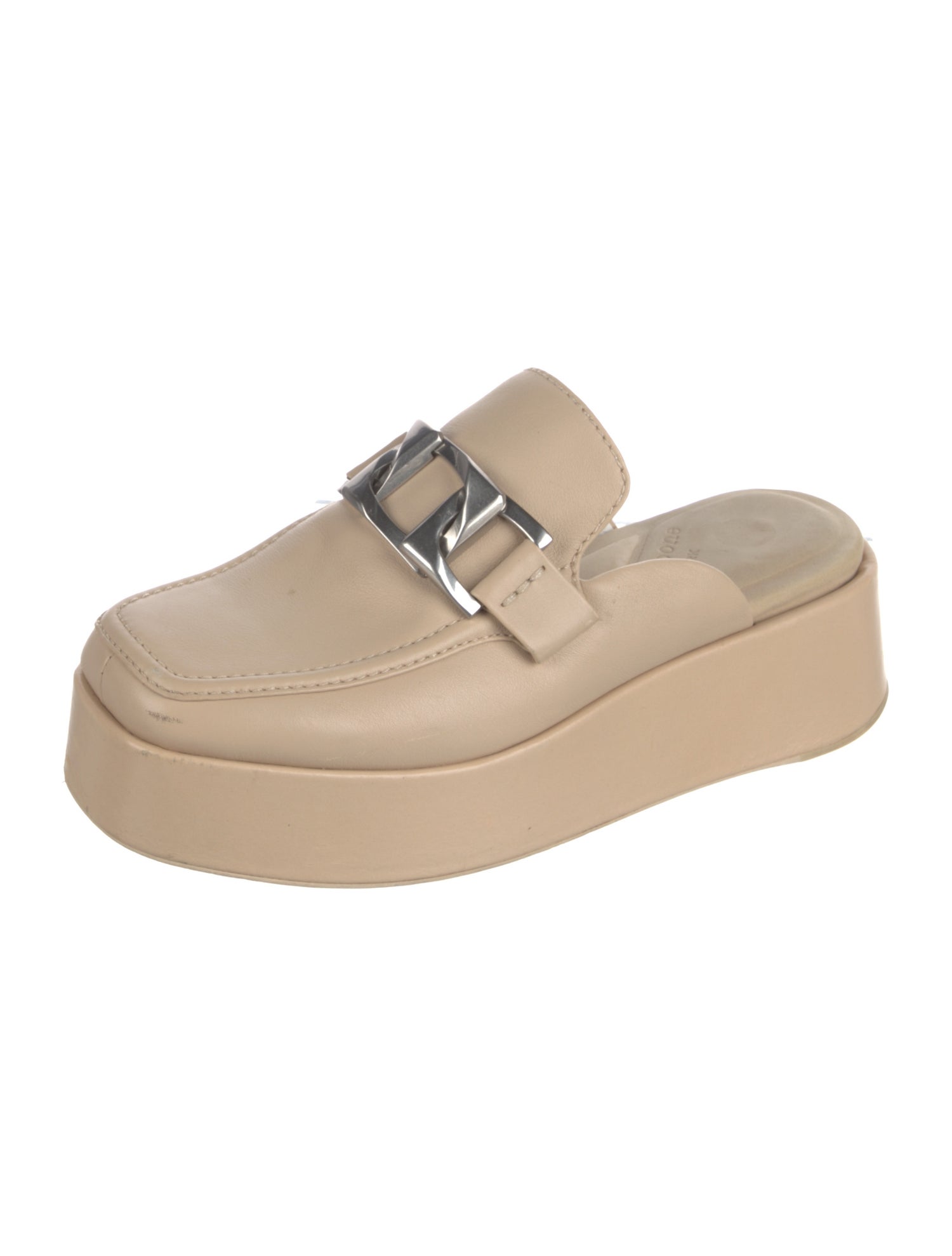 Rag & Bone Leather Chain-Link Accents Mules