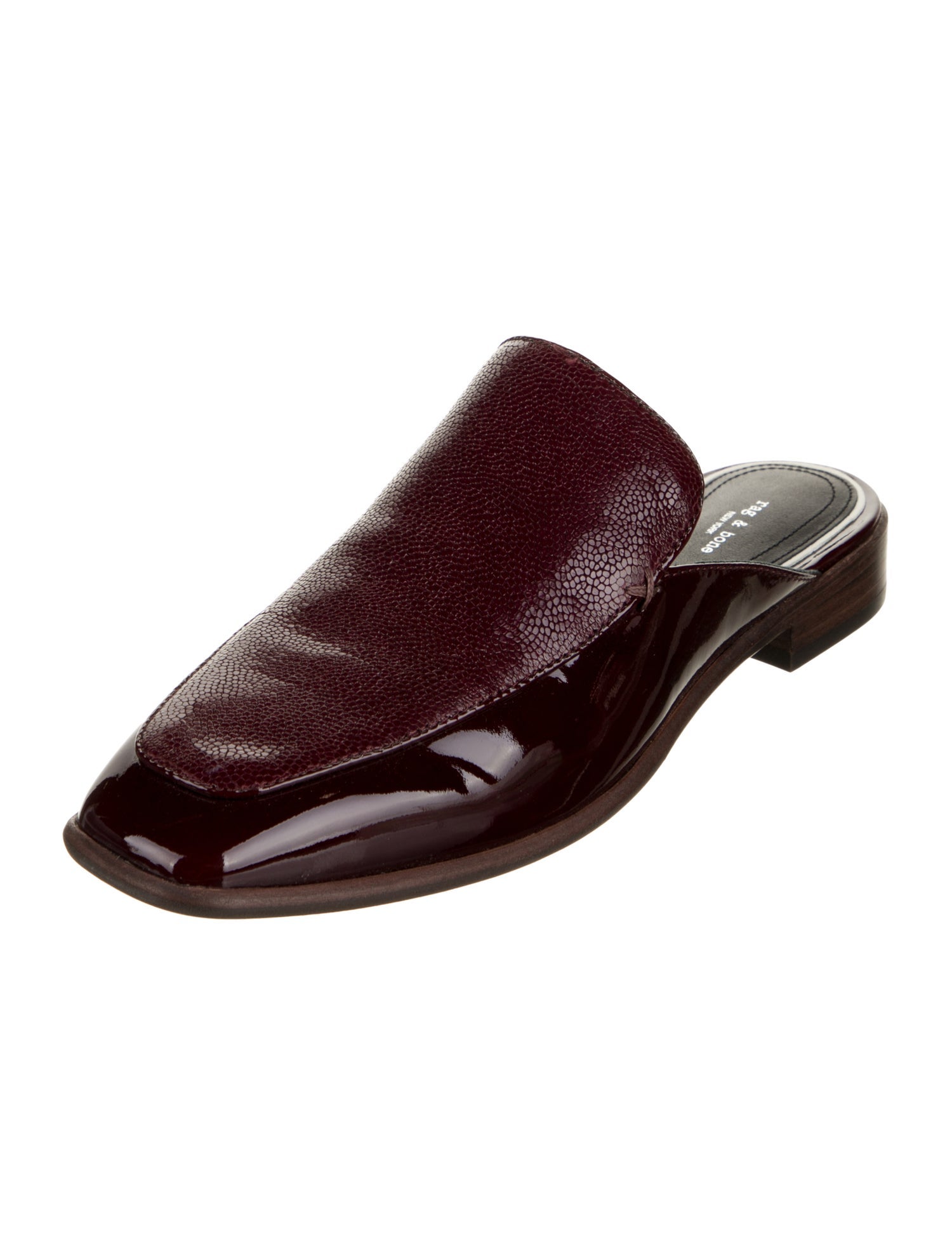 Rag & Bone Patent Leather Colorblock Pattern Mules
