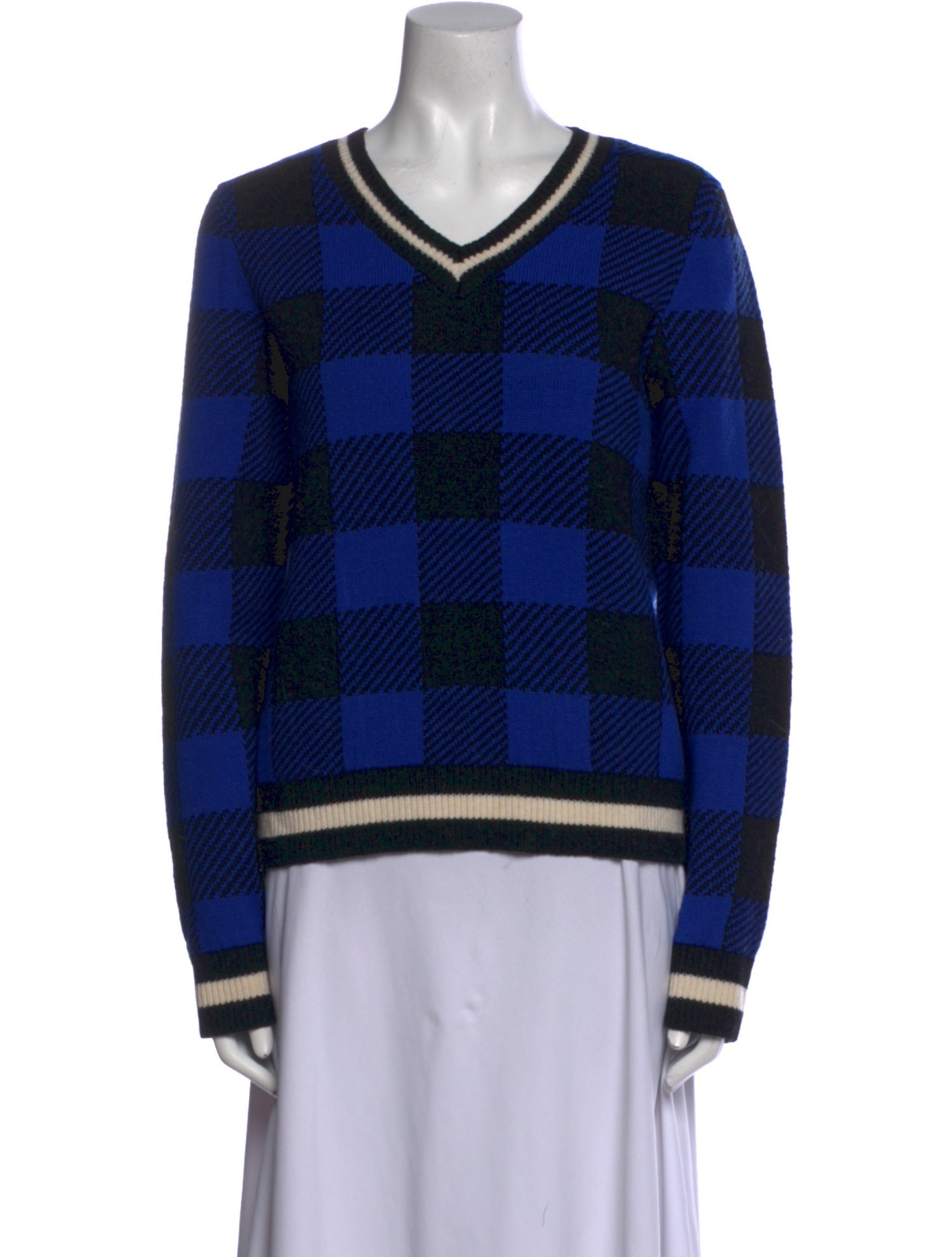 Rag & Bone Merino Wool Plaid Print Sweater