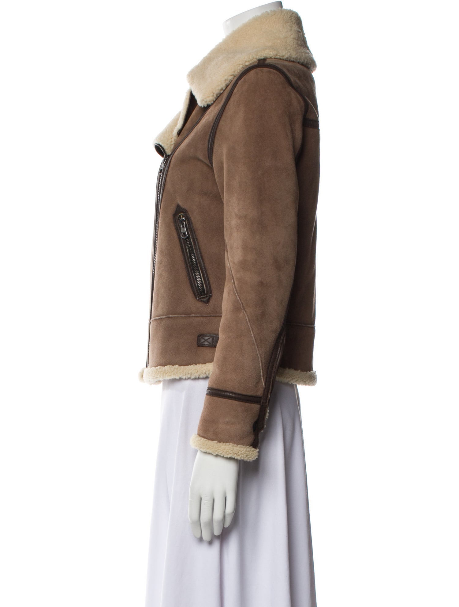 Rag & Bone Leather Colorblock Pattern Biker Jacket