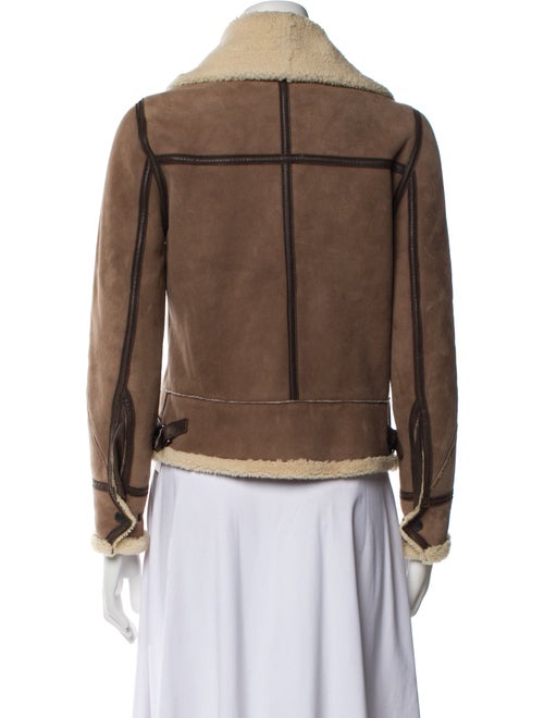 Rag & Bone Leather Colorblock Pattern Biker Jacket