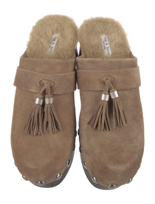 Rag & Bone Suede Tassel Accents Mules