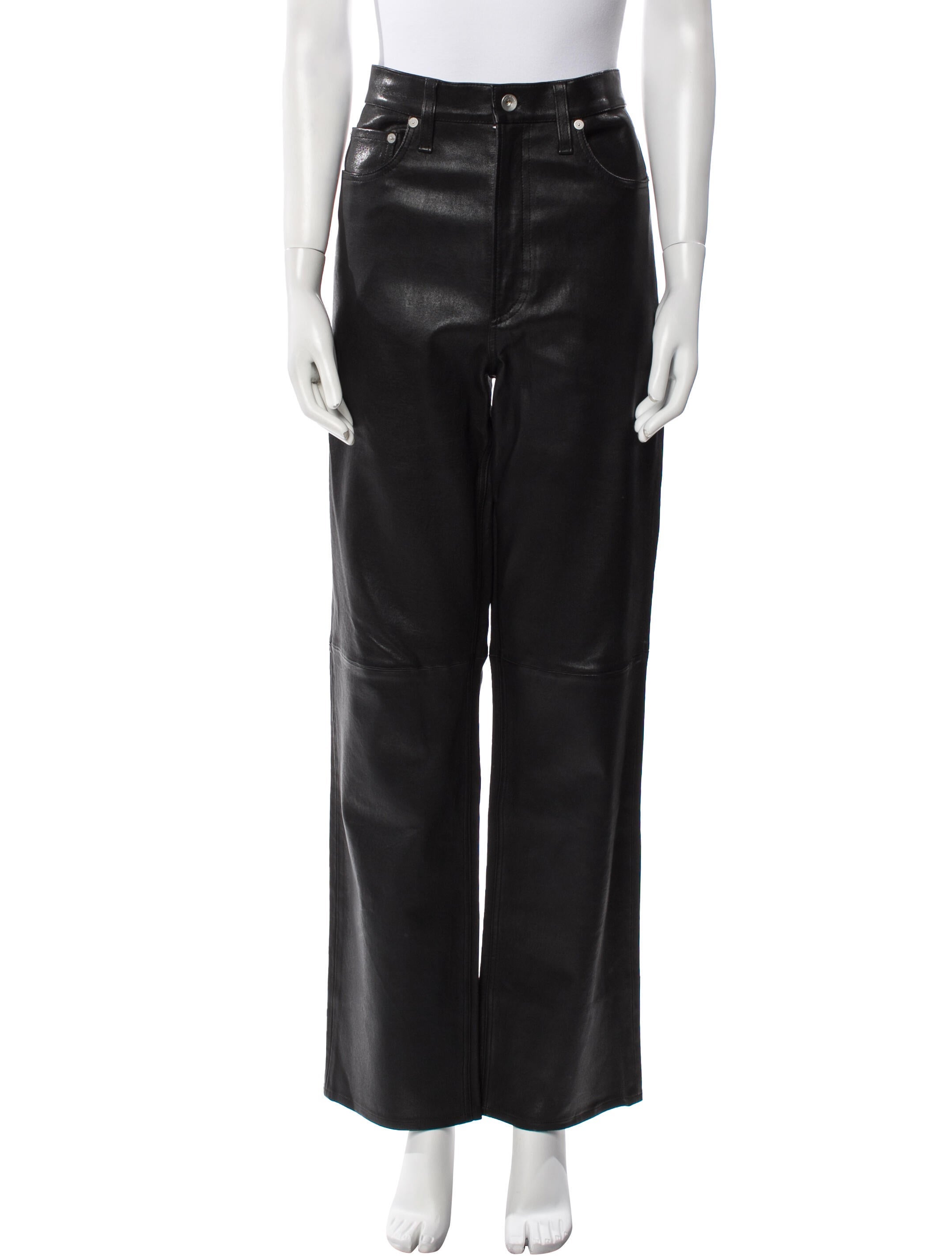 Rag & Bone Leather Wide Leg Pants