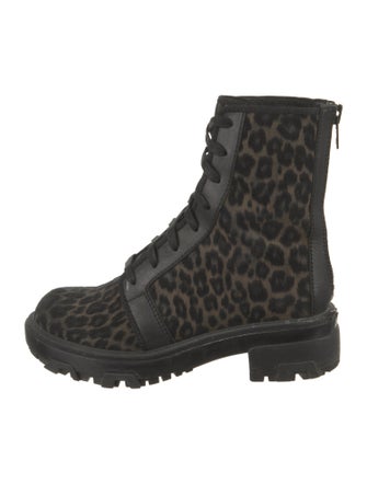 Rag & Bone Leather Animal Print Combat Boots