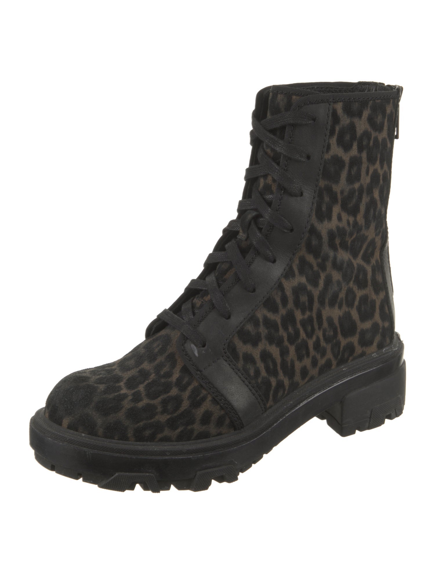 Rag & Bone Leather Animal Print Combat Boots
