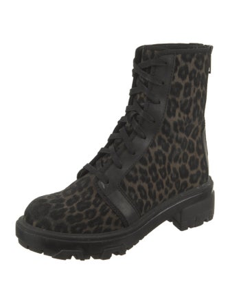 Rag & Bone Leather Animal Print Combat Boots