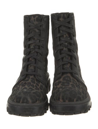 Rag & Bone Leather Animal Print Combat Boots