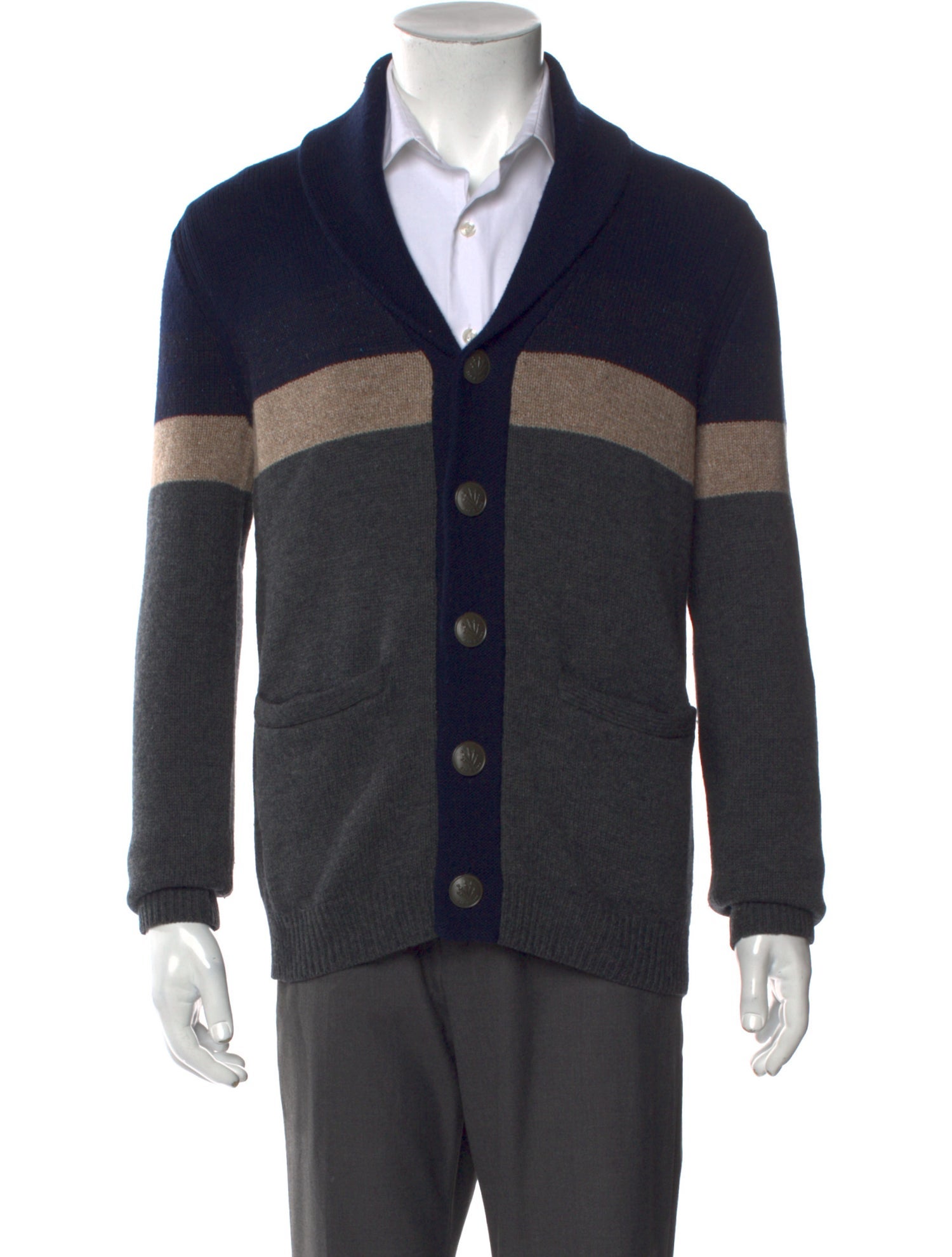 Rag & Bone Colorblock Pattern V-Neck Cardigan