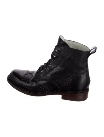 Rag & Bone Leather Lasercut Accents Combat Boots