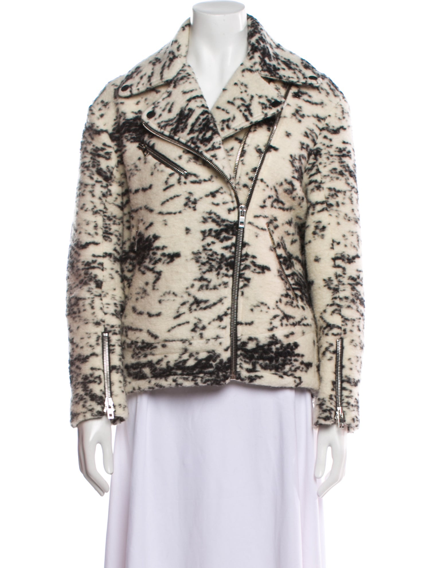 Rag & Bone Wool Printed Biker Jacket