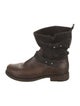 Rag & Bone Leather Colorblock Pattern Moto Boots