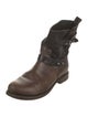 Rag & Bone Leather Colorblock Pattern Moto Boots