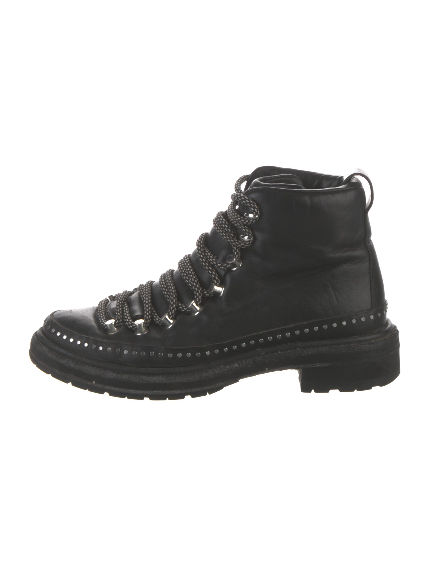 Rag & Bone Leather Studded Accents Combat Boots