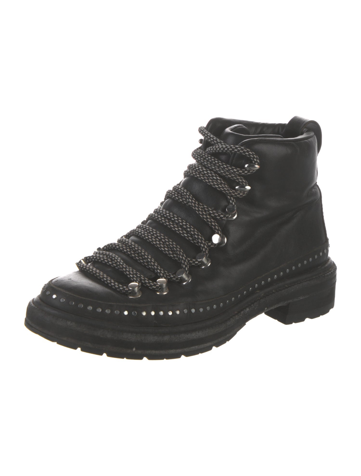 Rag & Bone Leather Studded Accents Combat Boots