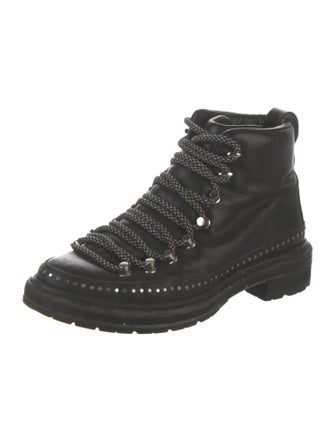 Rag & Bone Leather Studded Accents Combat Boots