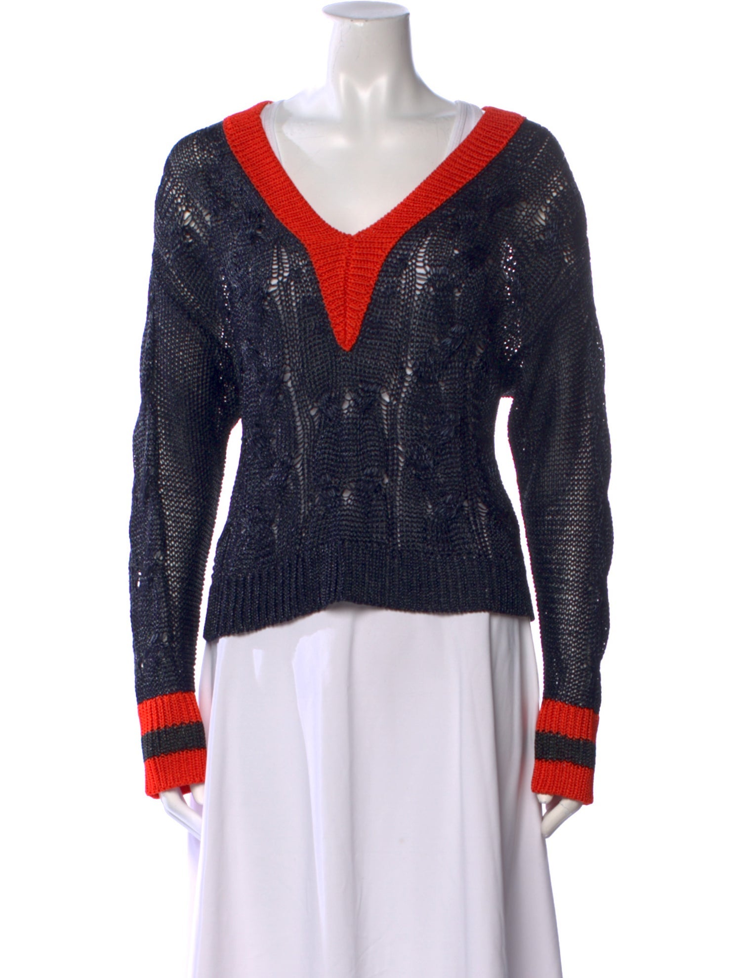 Rag & Bone Striped V-Neck Sweater