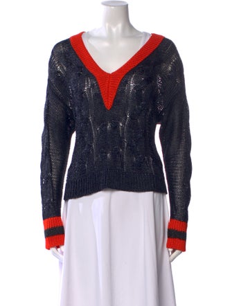 Rag & Bone Striped V-Neck Sweater