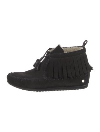 Rag & Bone Suede Fringe Trim Accent Wedge Sneakers