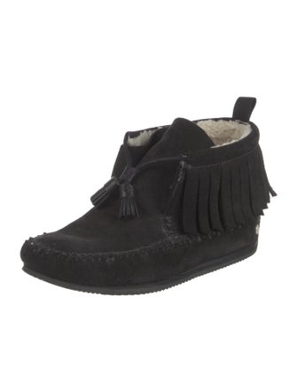 Rag & Bone Suede Fringe Trim Accent Wedge Sneakers