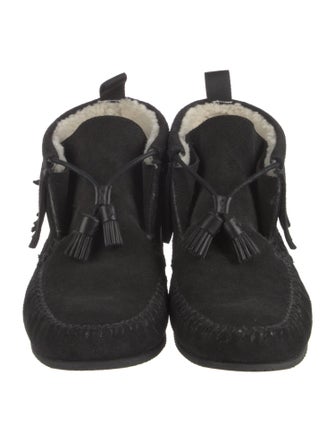 Rag & Bone Suede Fringe Trim Accent Wedge Sneakers